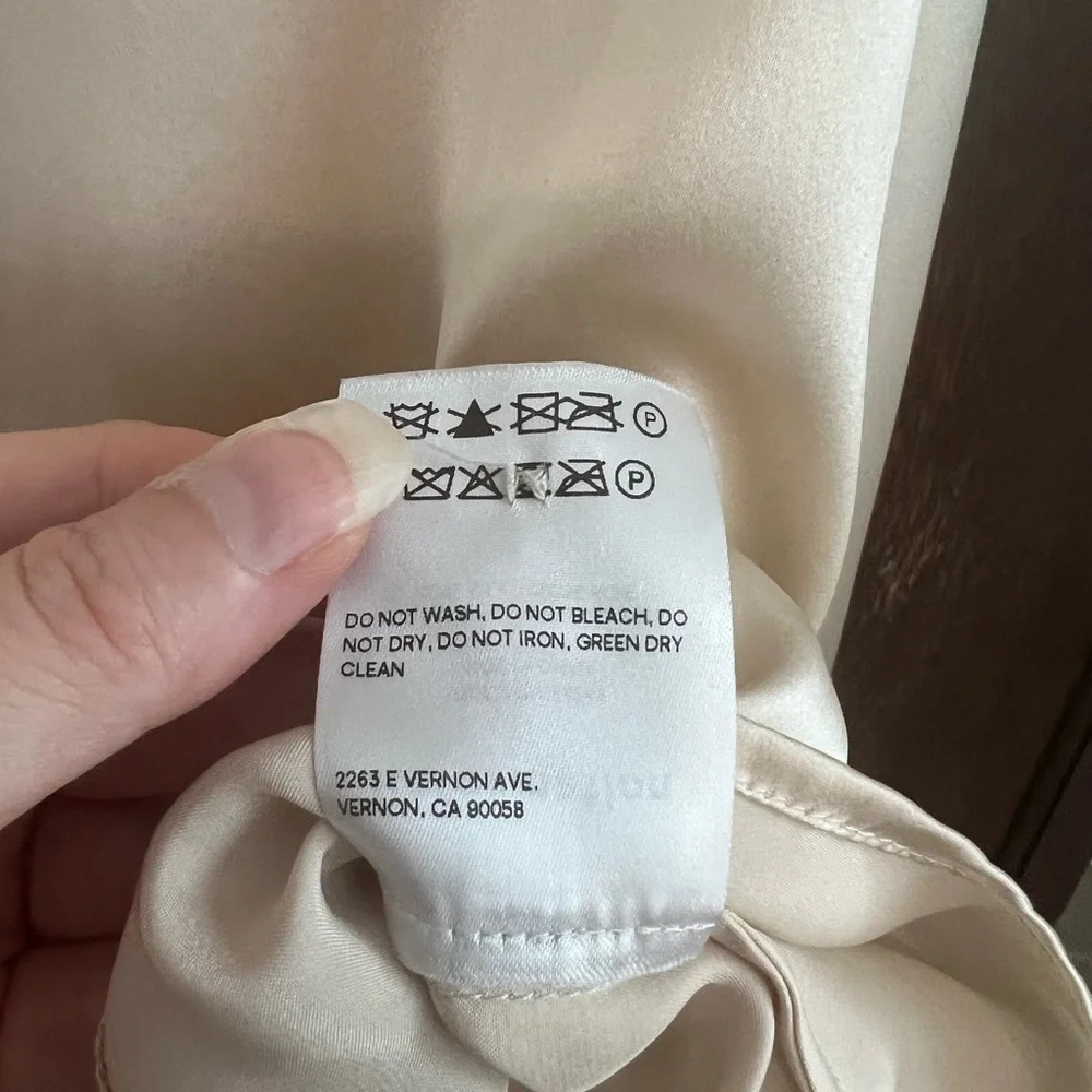 Elegant Cream Satin Blouse - Picture 10 of 10